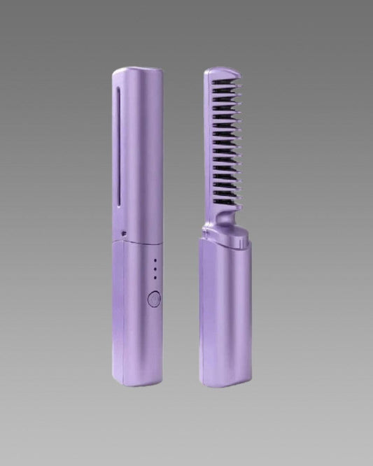 Mini Purple Hair Straightener Comb || Heat It Up